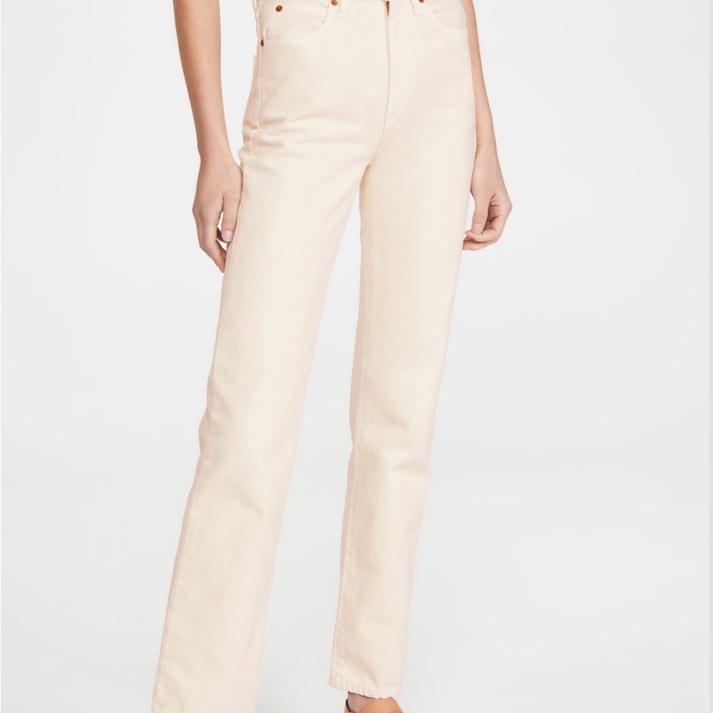 SLVRLAKE Women's Soft Cream Straight Leg Jeans